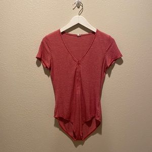 Urban outfitters‎ Out From Under white and red striped bodysuit with zipper M